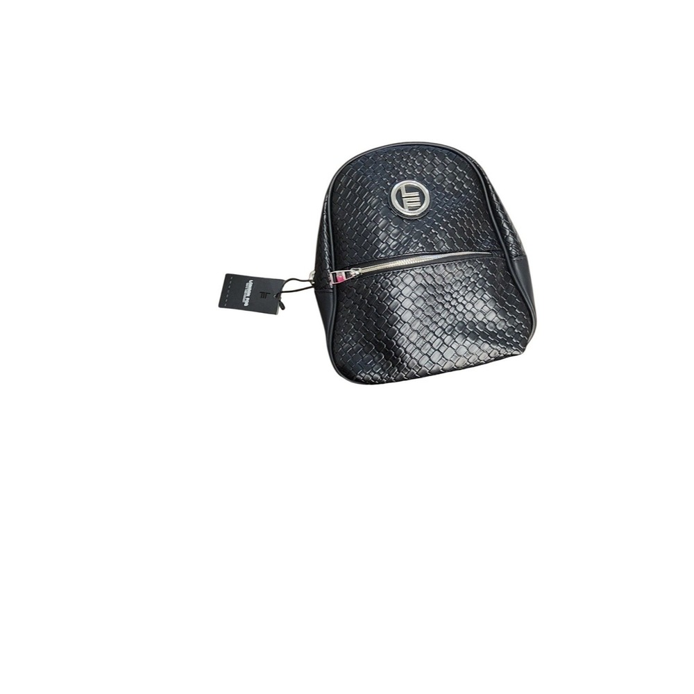 London Fog Bowery Medium Woven Backpack Black LFH24755-BLAK‎ Womens New